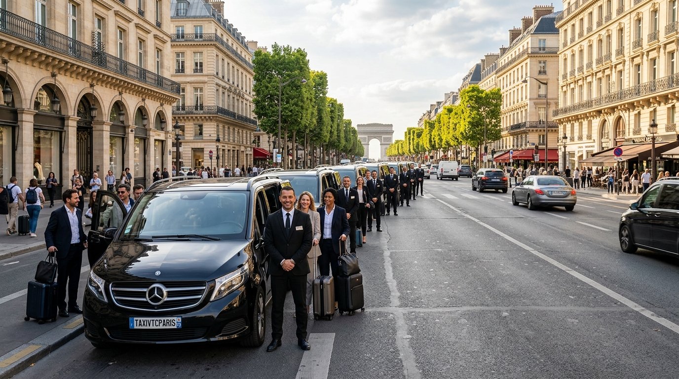 ✨ Convoi de Vans Mercedes Classe V — Fashion Week, Salons & Grands Événements Parisiens 🇫🇷 avec plaque officielle TAXIVTCPARIS