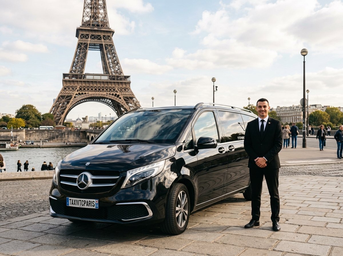 🚐 Van Mercedes Classe V Paris — Transport Privé 7 Places au Cœur de la Capitale 🇫🇷 avec plaque officielle TAXIVTCPARIS